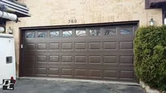 An image of a brown garage door