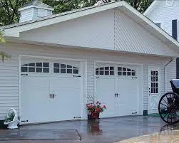 An image of a white garage door          